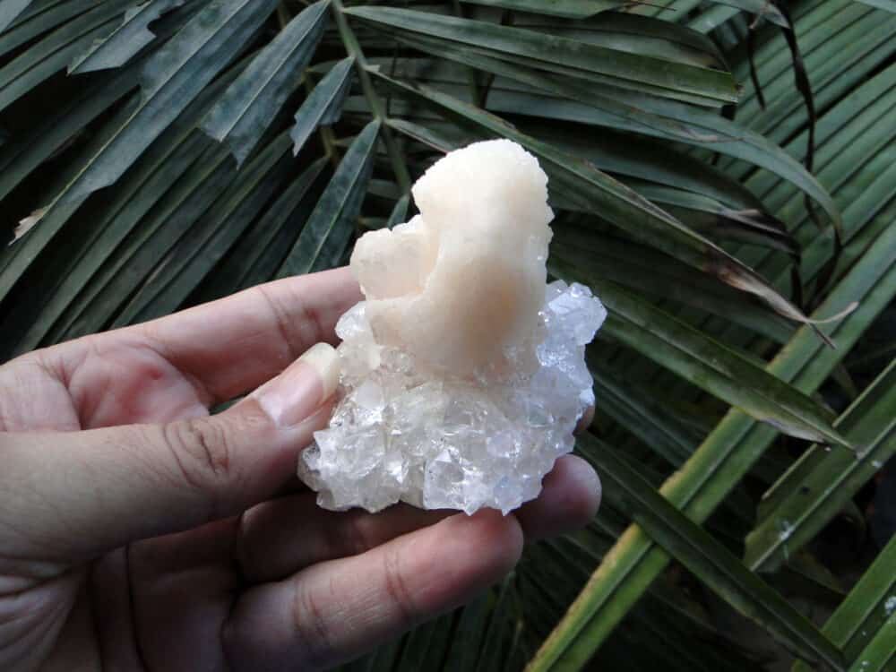 Stilbite on Apophyllite Cluster
